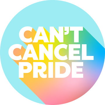 Can't Cancel Pride logo on a colourful background.