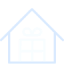 A line drawing of a house with a wrapped gift inside