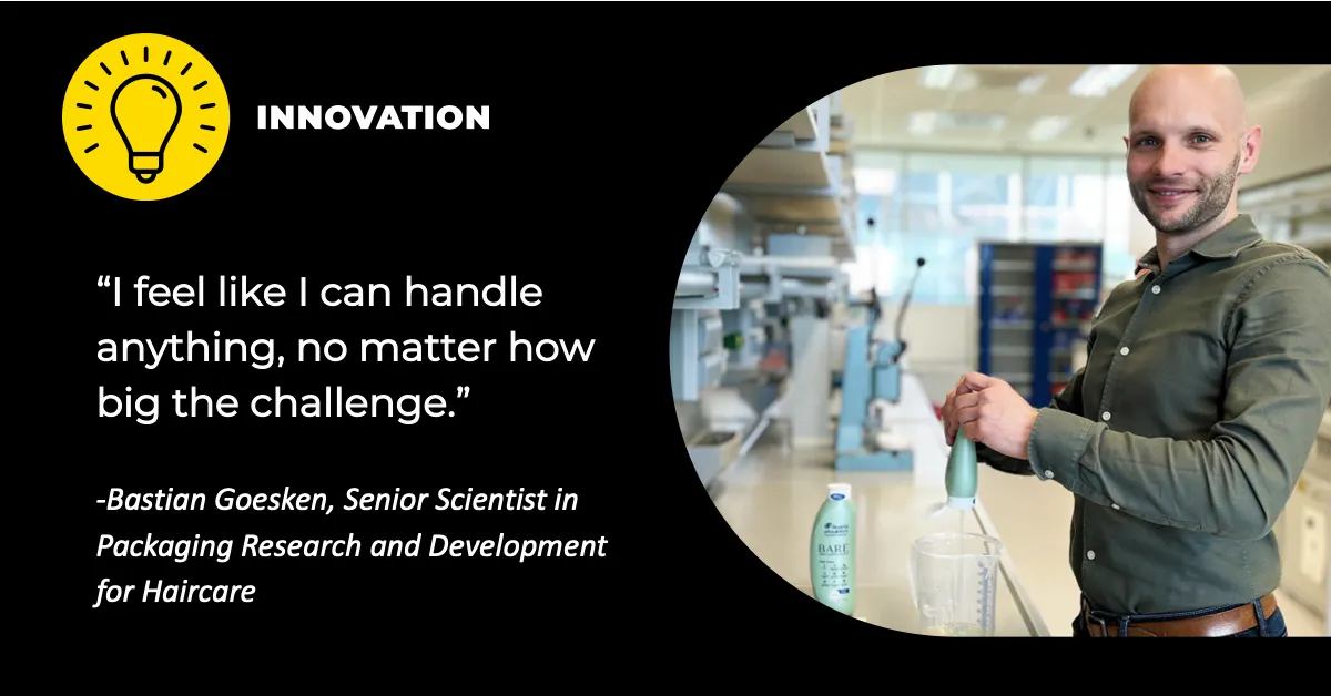 Photo of Bastien Goesken and quote: "I feel like I can handle anything, no matter how bit the challenge."