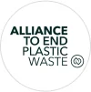 Alliance to End Plastic Waste. A circle with two interconnected leaves inside of it.