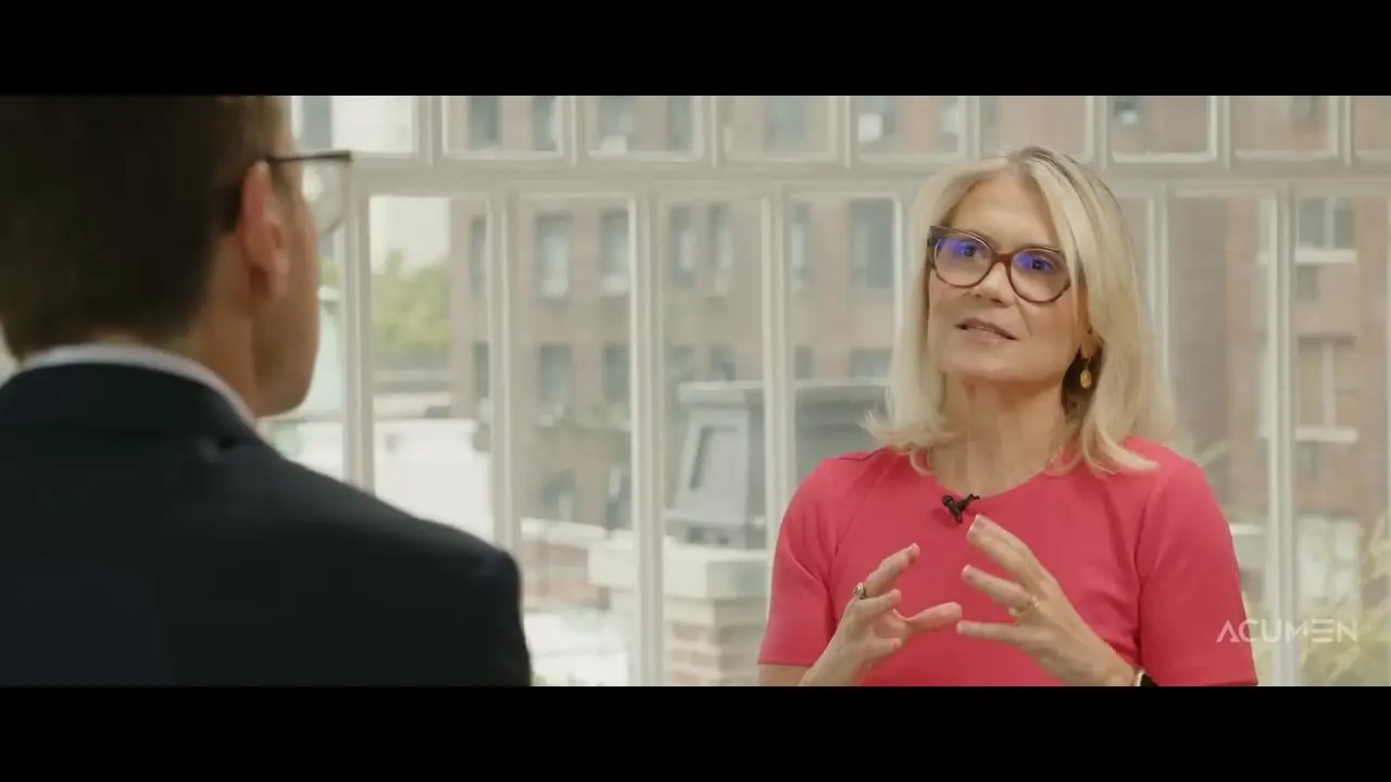 Screenshot of Virginie Helias talking from the video.