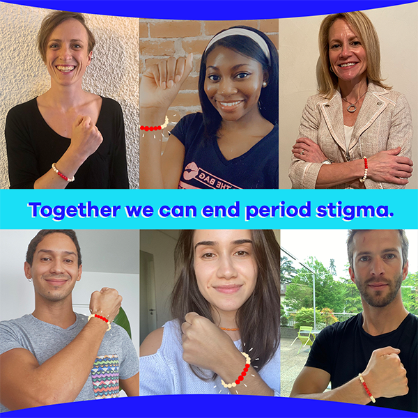Six people showing how together we can end period stigma
