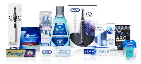 Product lineup for P&G’s Oral Care category, part of the Health Care sector