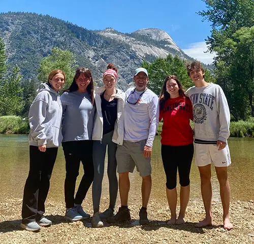 Gregg Weaver with his family in Yosemite National Park.