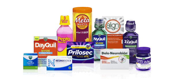 Product lineup for P&G’s Personal Health Care category, part of the Health Care sector 
