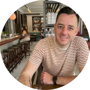 Aaron in a restaurant - thumbnail