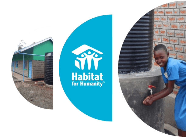 A girl smiles and washes her hands from an outdoor water tank