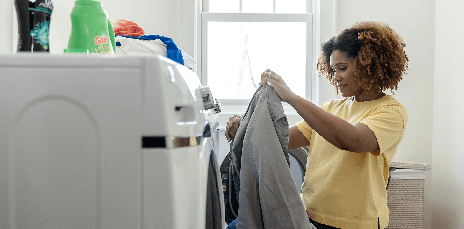 Woman doing laundry