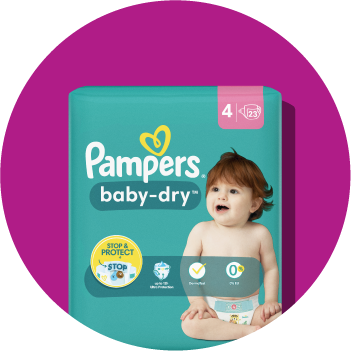 Package of Pampers Baby-Dry diapers