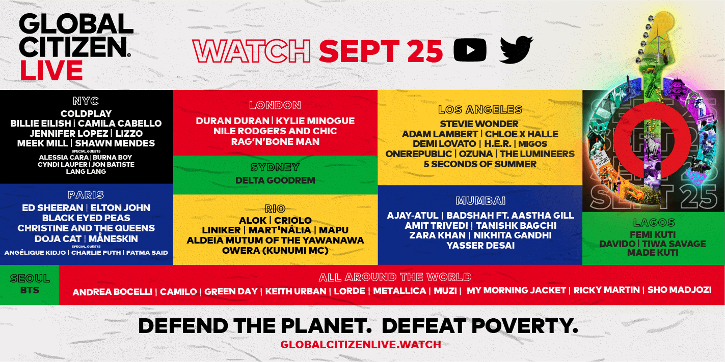 Global Citizen line-up