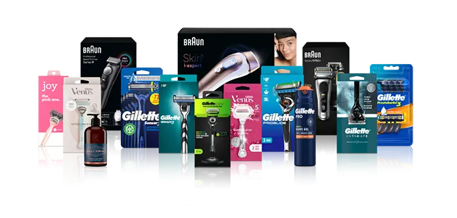 Product lineup for P&G’s Grooming category, forming the Grooming sector