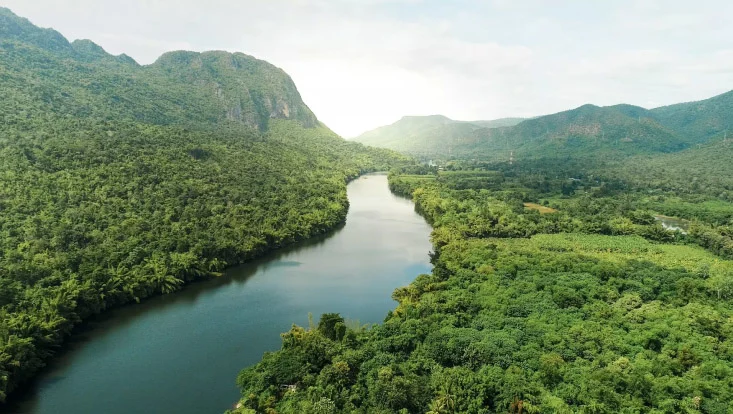 A river from a high perspective