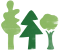Nature icon is an illustration of three green trees