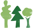 Nature icon is an illustration of three green trees