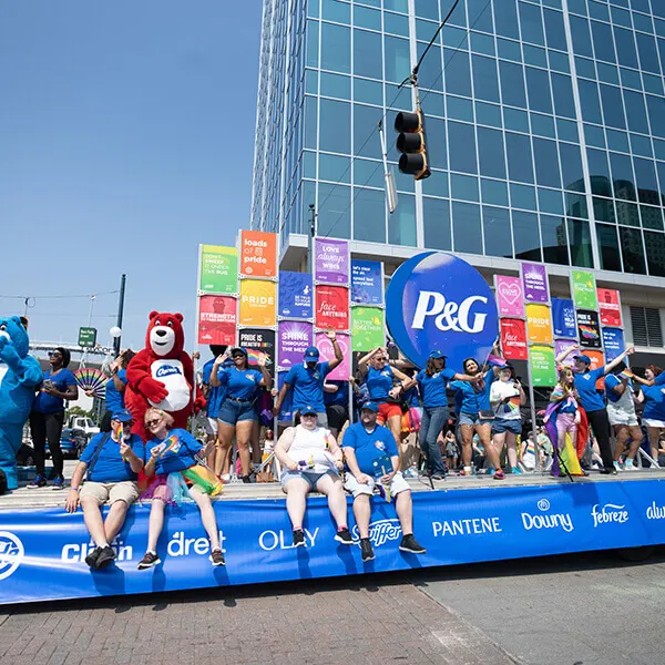 P&G Pride float with Charmin bears and employees