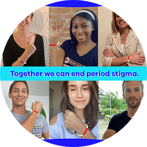 Six people showing how together we can end period stigma