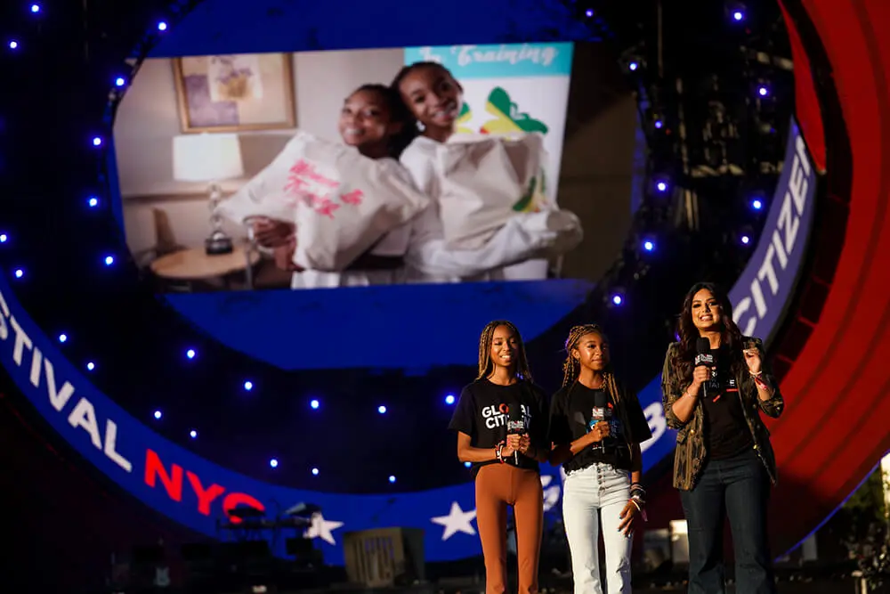 Brooke and Breanna Bennett on stage