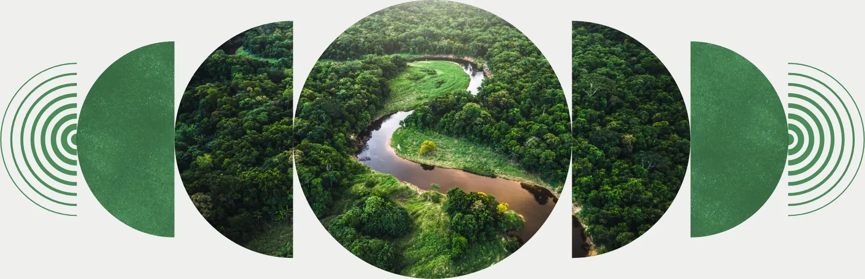 A river runs through a lush green valley full of trees