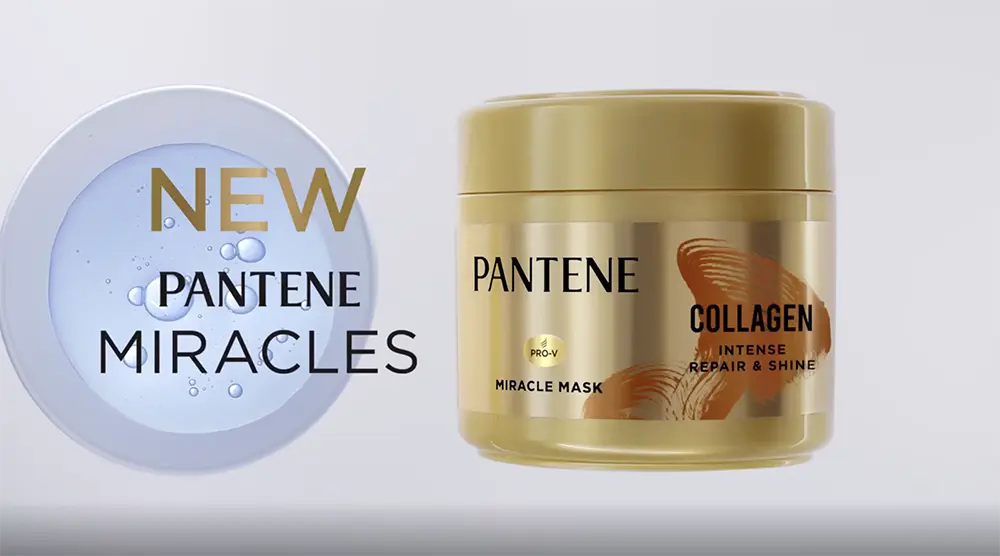 A gold jar of Pantene Miracles hair product.