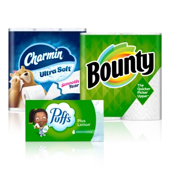 Product lineup for P&G’s Family Care category, part of the Baby, Feminine and Family Care sector