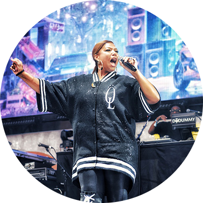 Queen Latifah takes the stage and performs during the 2023 Rock the Bells Festival in Queens, New York.