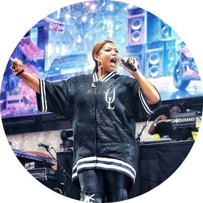 Queen Latifah takes the stage and performs during the 2023 Rock the Bells Festival in Queens, New York.