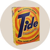 Vintage Tide detergent box with red and yellow branding
