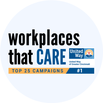 The United Way logo with the following text: Workplaces that Care Top 25 Campaigns, number one