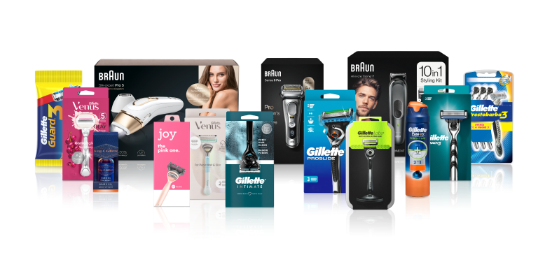 Product lineup for P&G’s Grooming category, forming the Grooming sector