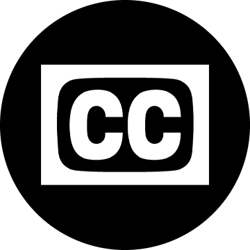 Closed captions white sign on a black background.