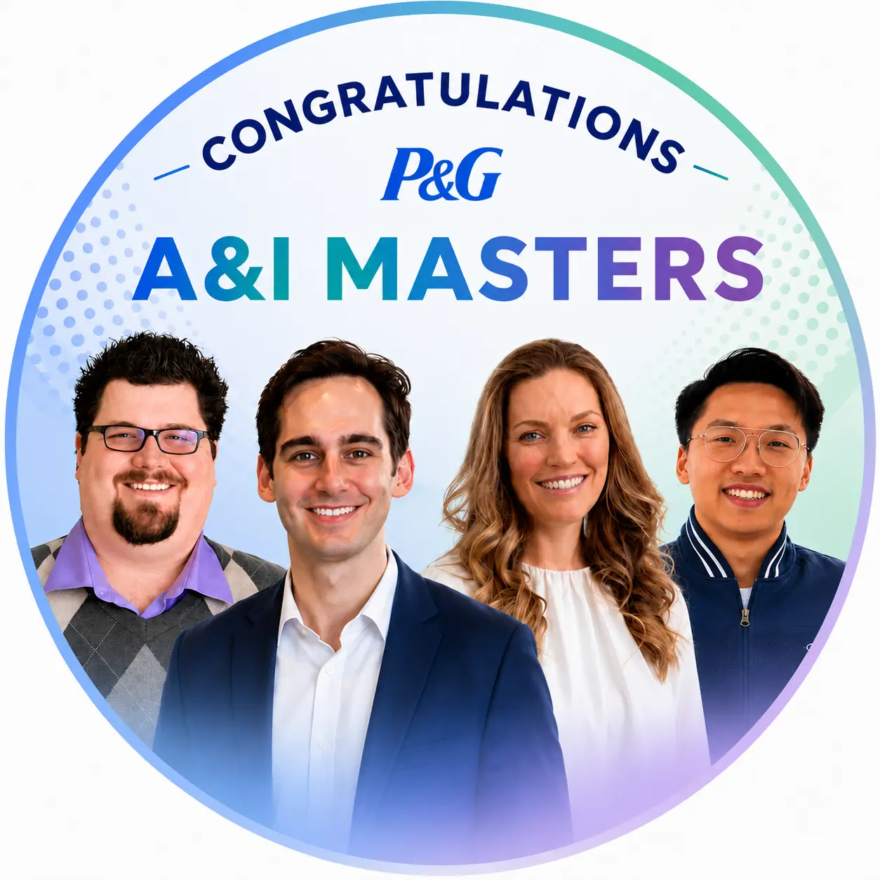 Four smiling individuals from the A&I team.