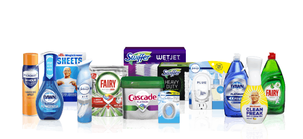 Product lineup for P&G’s Home Care category, part of the Fabric and Home Care sector
