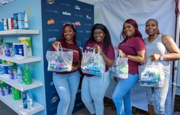 Morehouse alumni with P&G product bundles