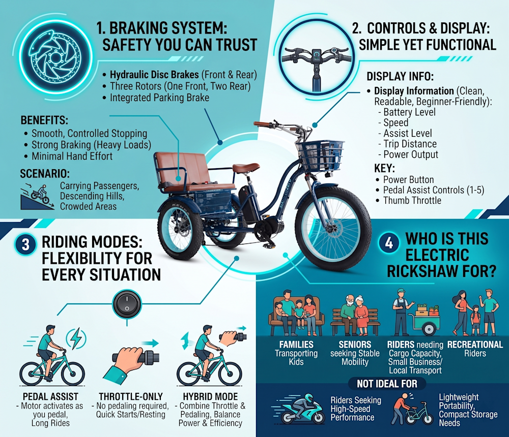 1000W Mid-Drive Electric Rickshaw (2025 Review): Powerful E-Trike for ...