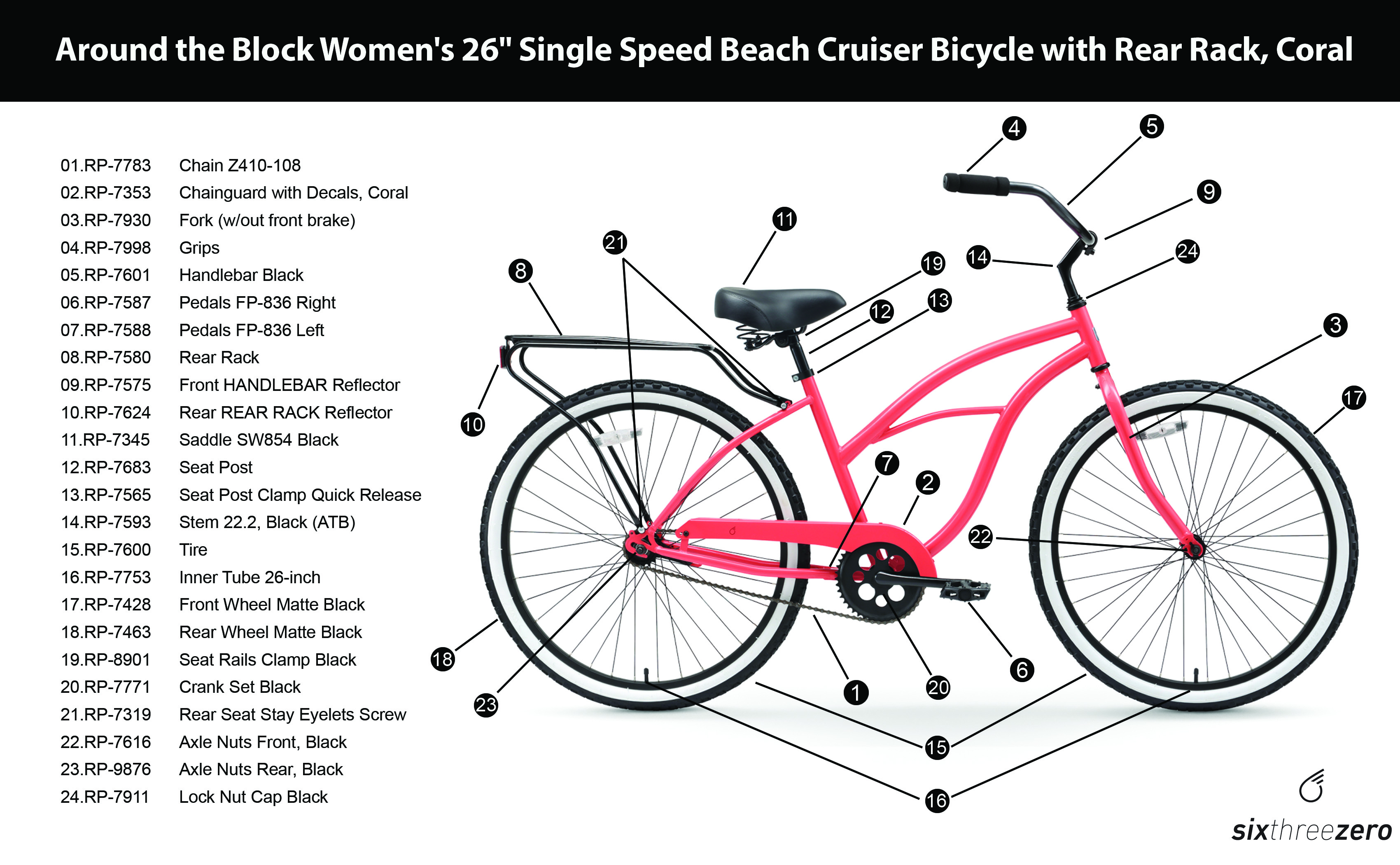 Beach cruiser store bike parts