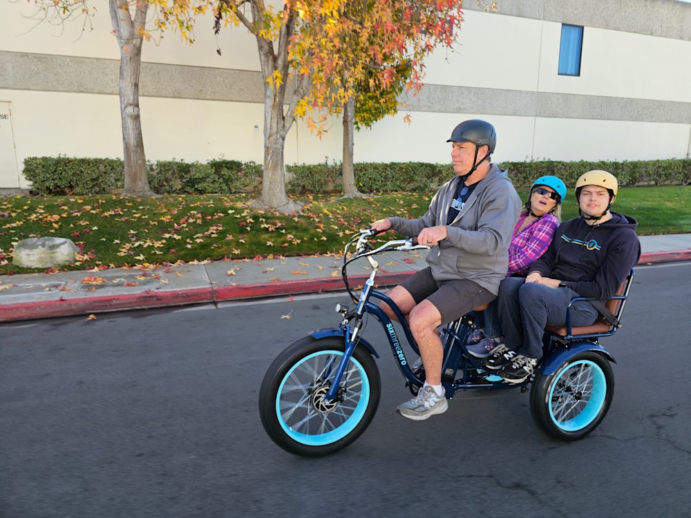 Cruise the Streets in Style with a Two-Passenger Electric Bike Rickshaw!
