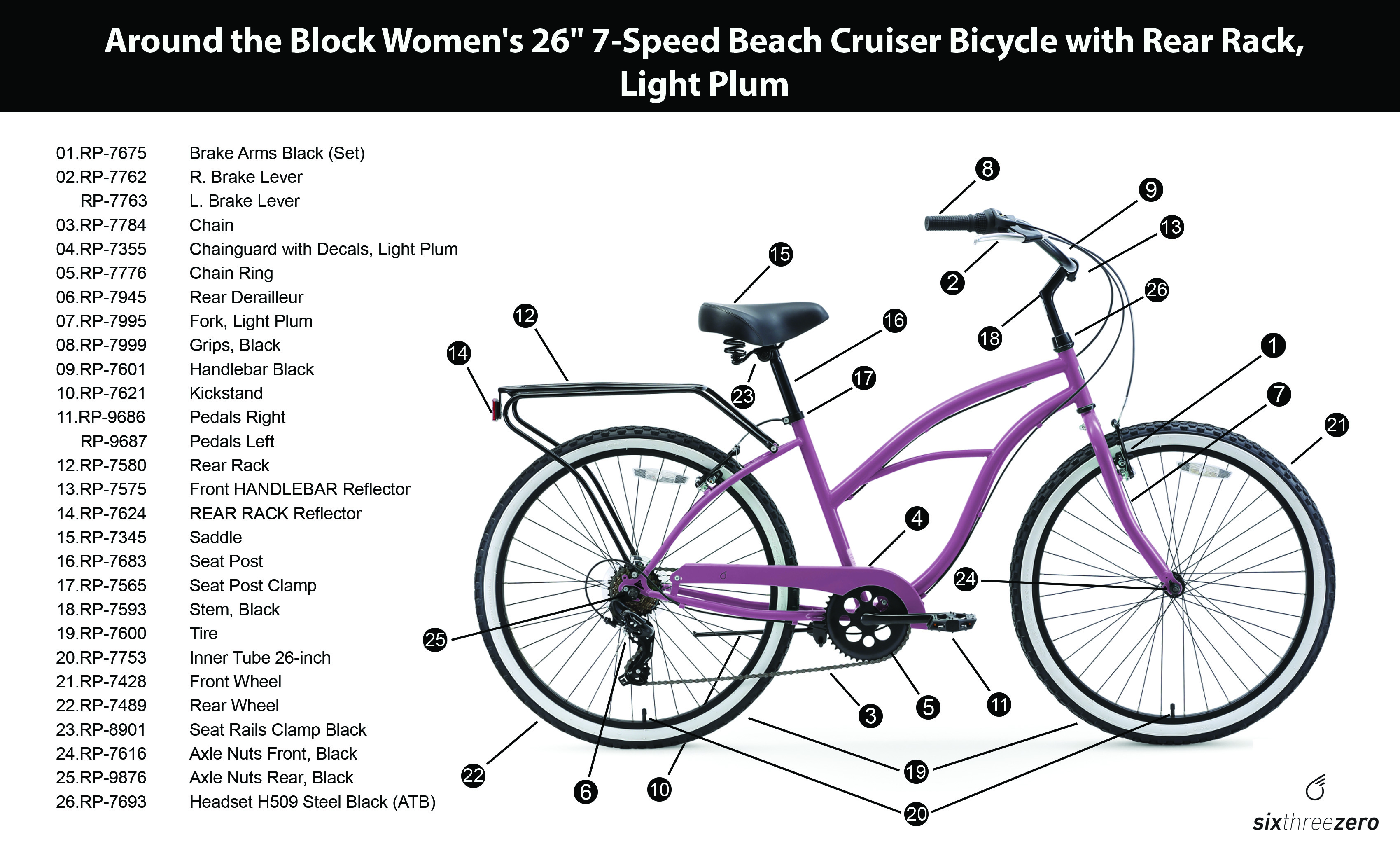 Beach cruiser bike clearance parts