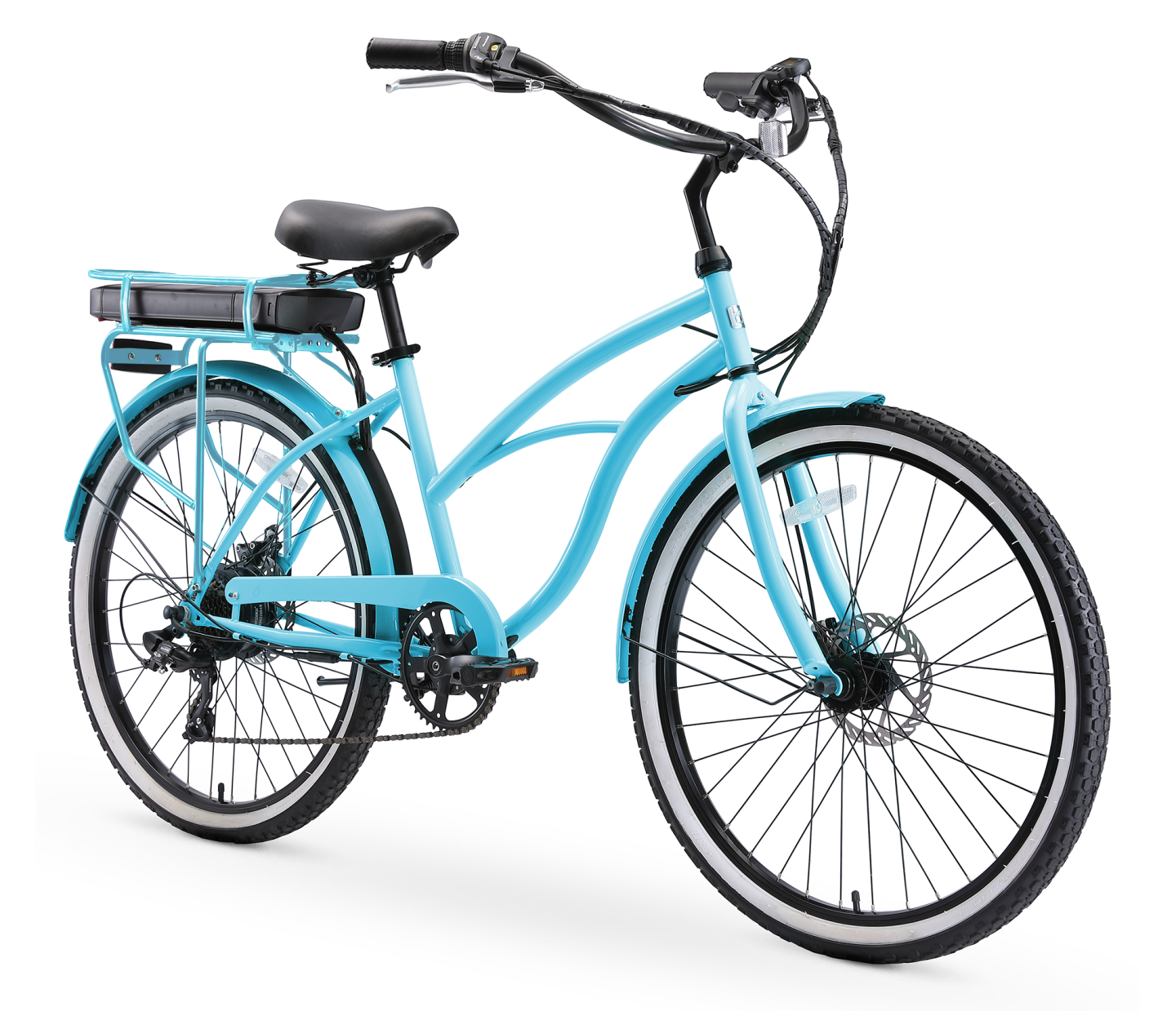 Sixthreezero Electric Beach Cruiser Bike Women's 26 Inch 250W 7