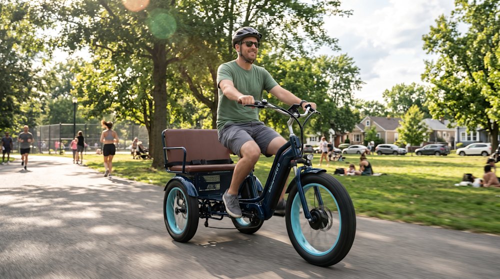 E Rickshaws Rickshaw Dual Motor eTrike Test Ride at Age 75