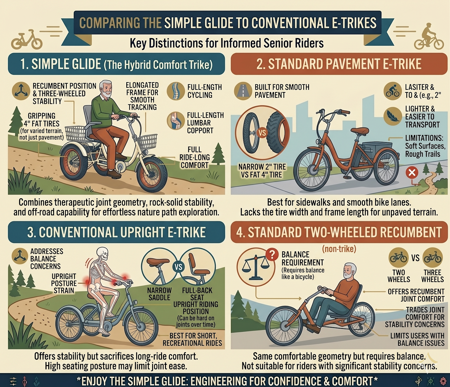 3 Simple Rides Best E-Trike for Seniors Who Want to Ride Trails: Simple Glide Fat Tire ...