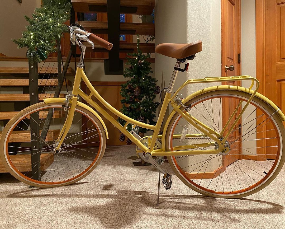 Yellow cruiser bike online with gears