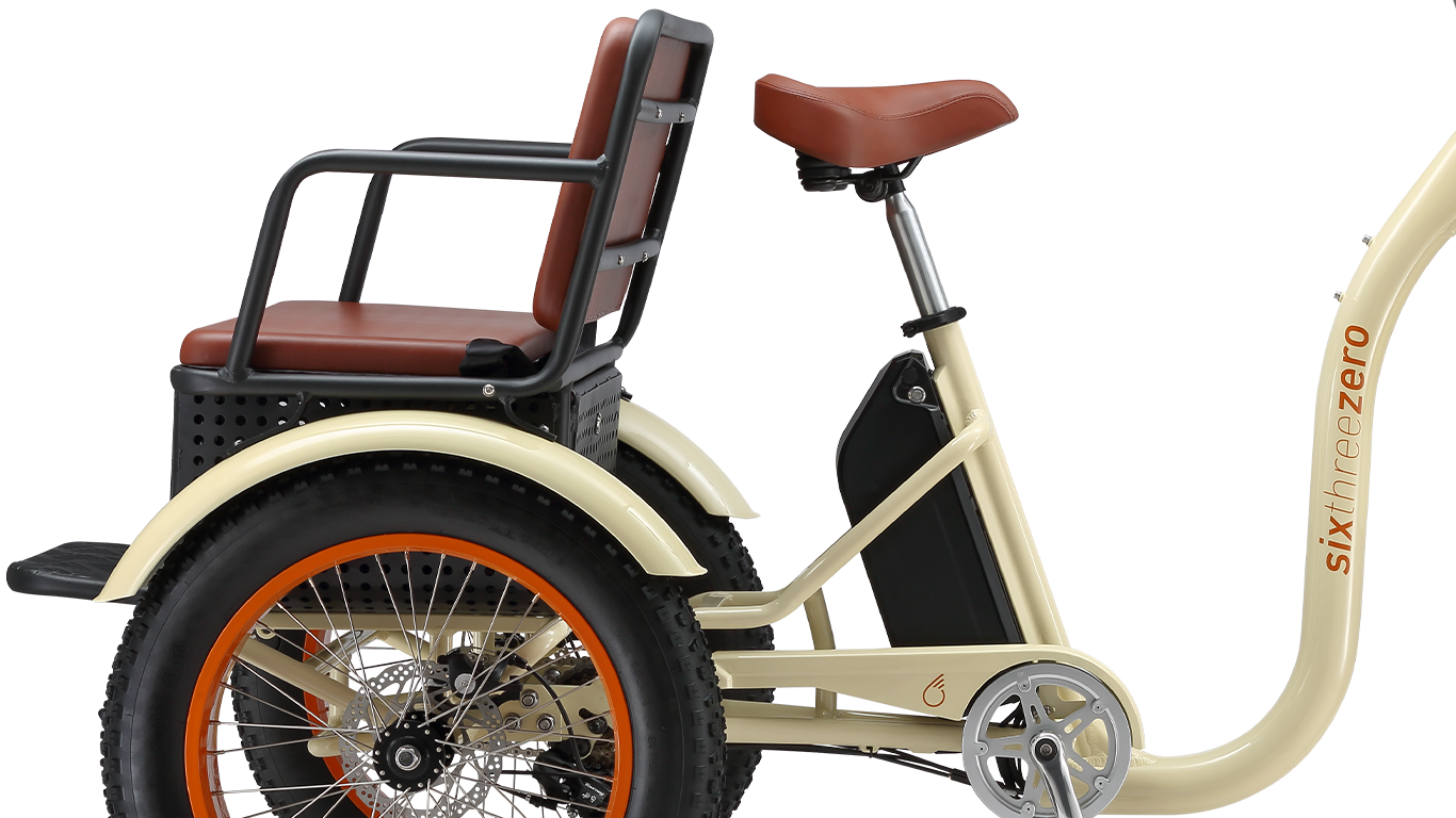 Simple Step Thru Fat Tire 3 Wheel Electric Bike Rear Seat