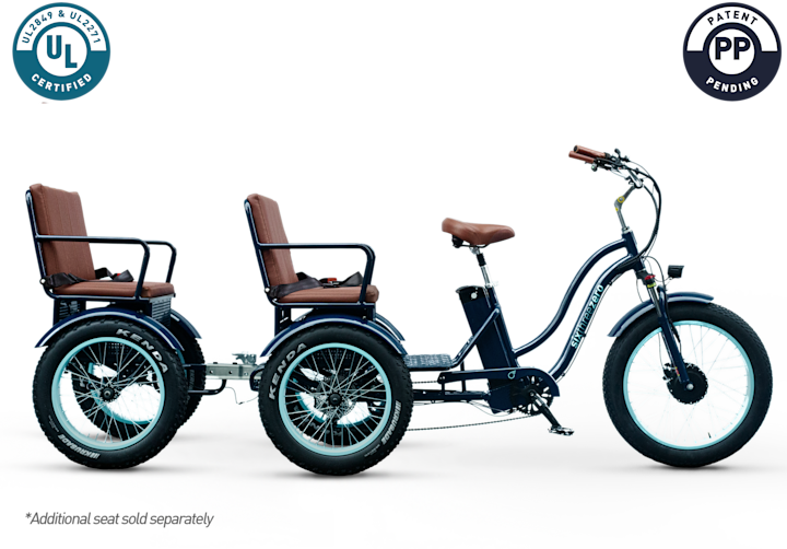 Sixthreezero EVRYjourney Electric Bike Rickshaw| ETrike With Passenger Seat