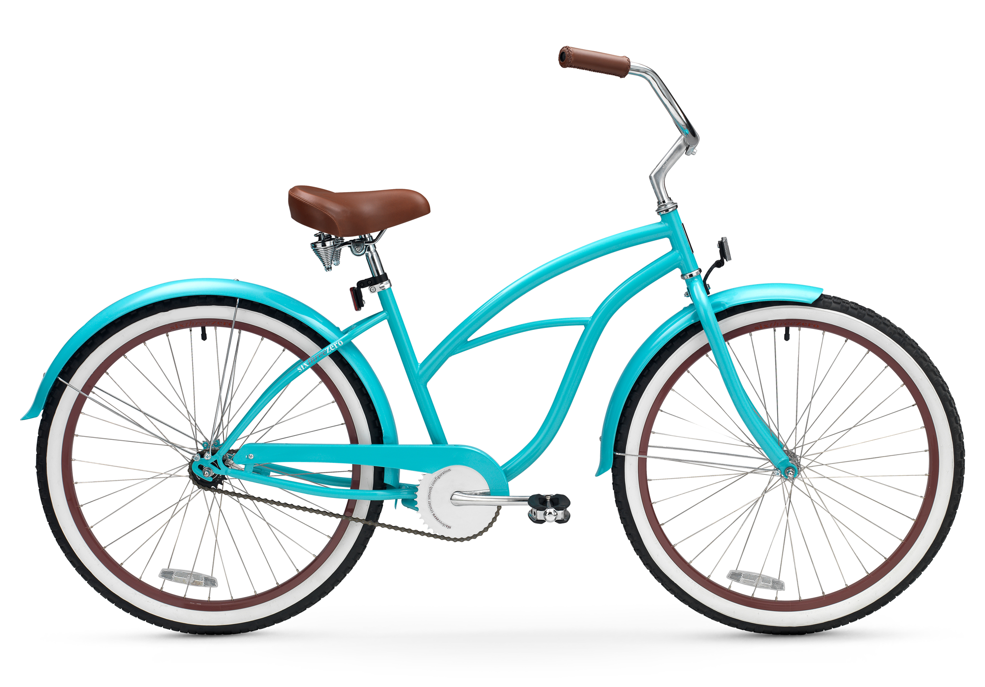 teal and white beach cruiser