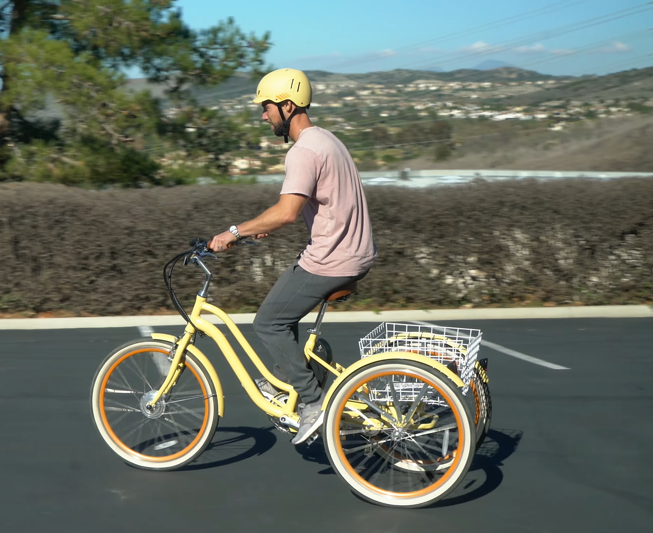 Experience the Inaugural Ride of 3Wheel Electric Bikes Watch Men Ride