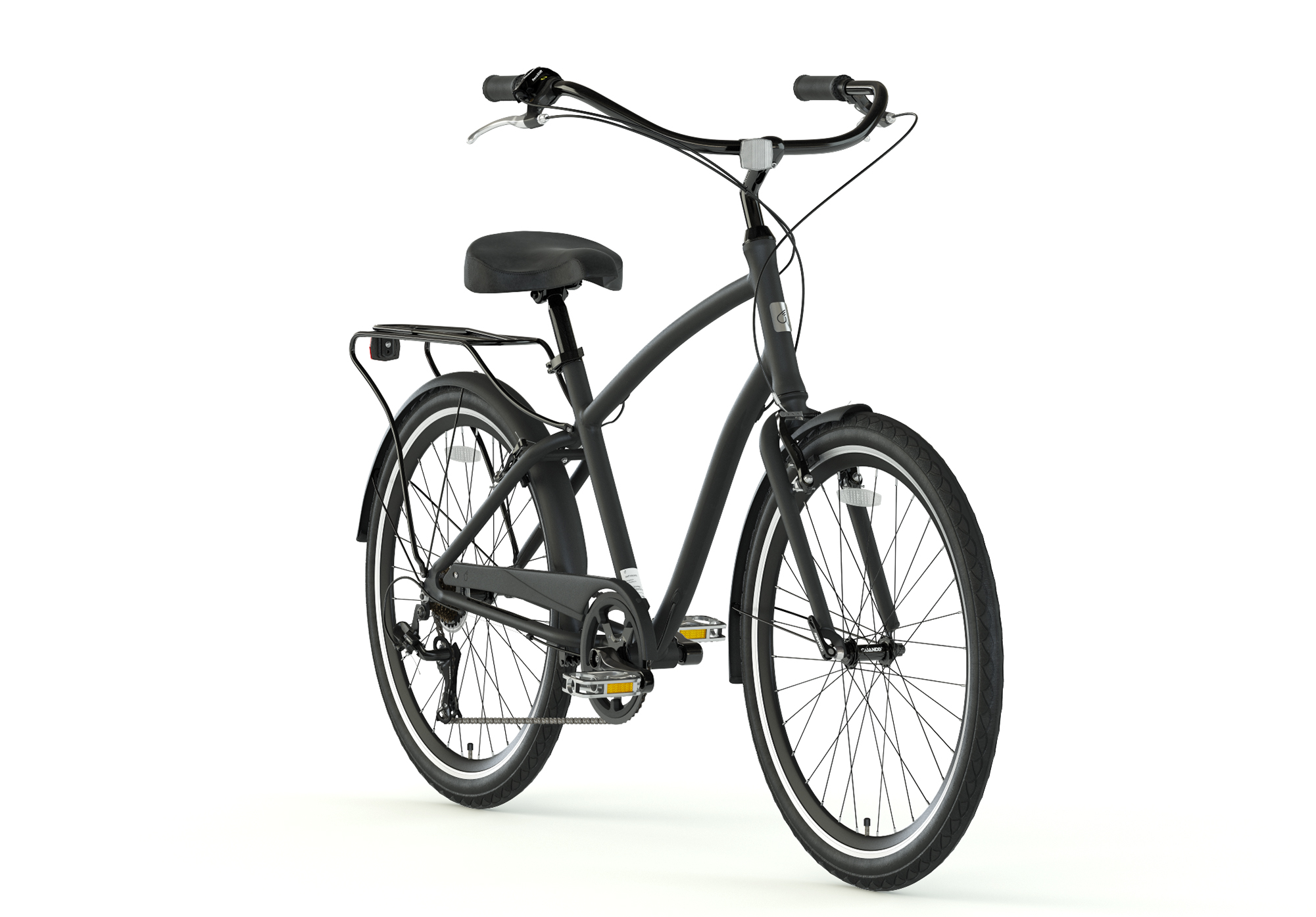 Men s Sixthreezero EVRYJourney Hybrid Cruiser Bike Matte Black