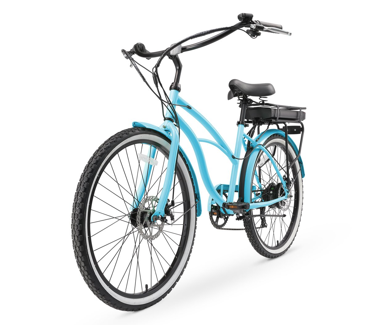 Sixthreezero Electric-Bicycles Around The Block Women's Ebike Sixthreezero Electric Beach Cruiser Bike Women's 26 Inch 250W 7 Speed | Pedal Assist & Full Electric Bicycle Around the Block