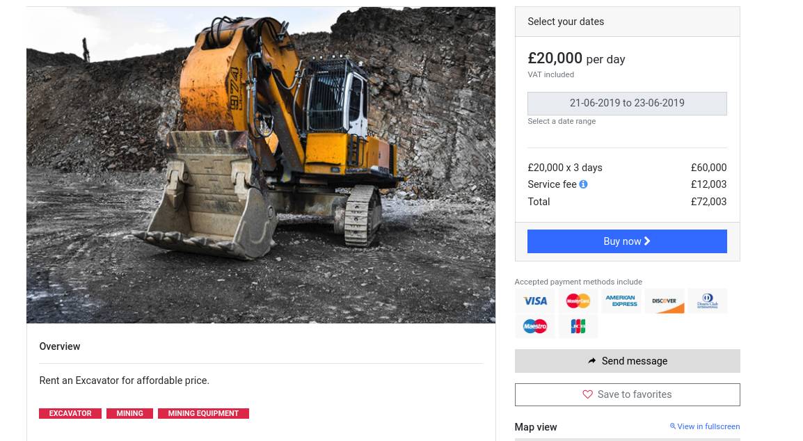 rent an excavator