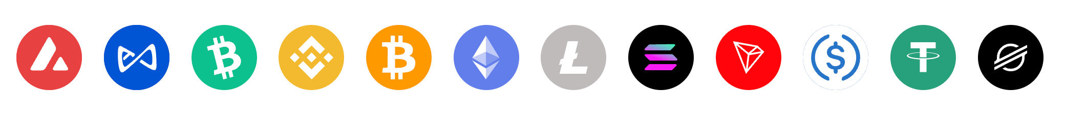 An image of several cryptocurrency logos, such as Bitcoin and altcoins like Bitcoin Cash and Ethereum.