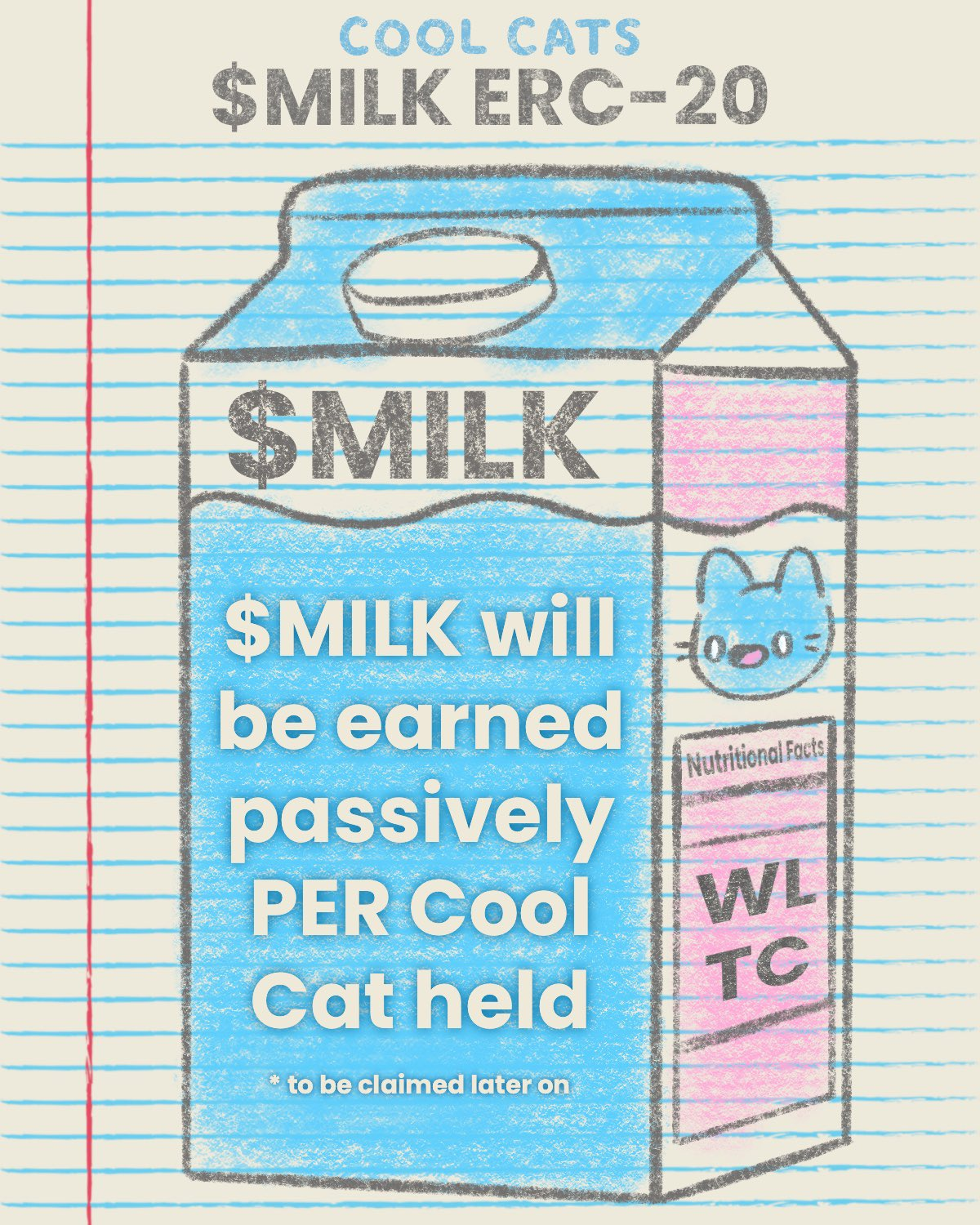 A picture of the Cool Cats $MILK announcement.